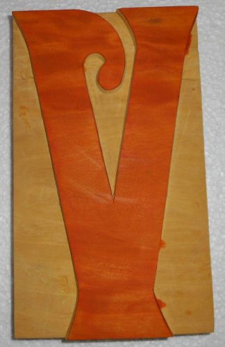 Letterpress Letter &#034;V&#034; Wood Type Printers Block Typography Collection.B905