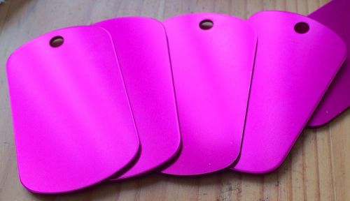100 Hot Pink Military Style GI Dog Tags Anodized Aluminum