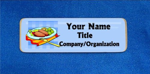 Dinner meal custom personalized name tag badge id chef restaurant cafe caterer for sale
