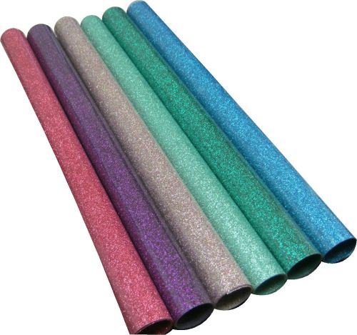 Glitter siser 6 colors kit  20&#034;x12&#034; each heat vinyl for heat press vinyl cutter for sale