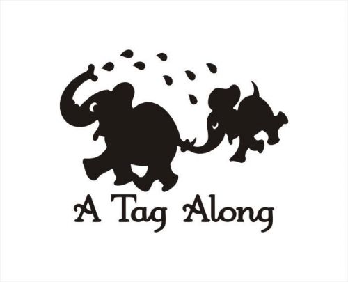 2x &#034;a tag along&#034; funny car vinyl sticker decal gift removable - 342 b for sale