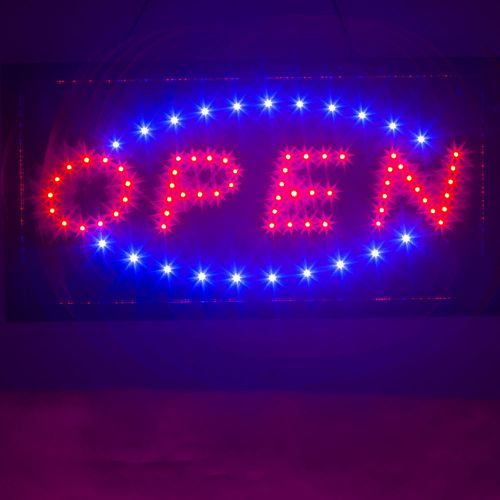 Open sign neon led animated motion running high quality business bright light 8w for sale