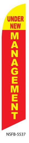 Under new management windless full sleeve swooper flag signbanner /pole/spike for sale