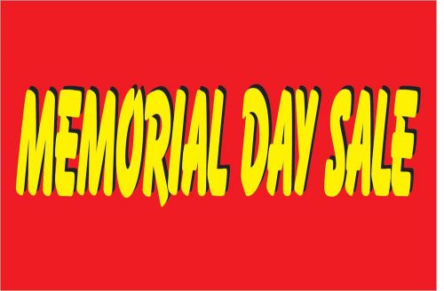 Memorial Day Sale Vinyl Banner /grommets 24x36&#034; made in USA red rv3