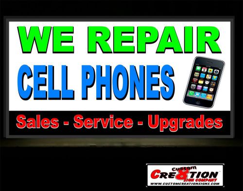 20&#034; x 36&#034; led light box sign - we repair cell phones - window sign - iphone for sale