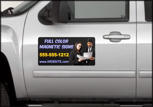 24 x 12 CUSTOM Full Color Car Door Magnets SET - magnetic truck vehicle signs