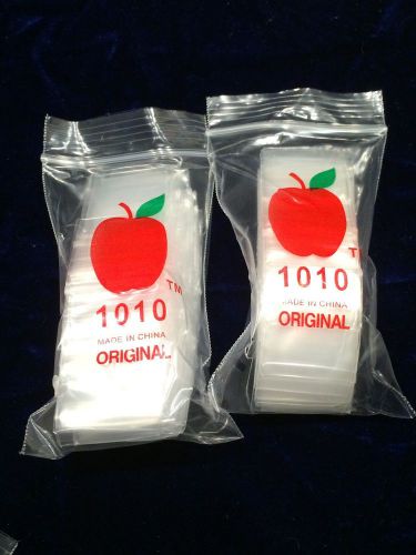 200 x 1010 Apple Tiny Mini Clear Ziplock Bags Baggies Ziplock 1&#034; x 1&#034; Lot of 200