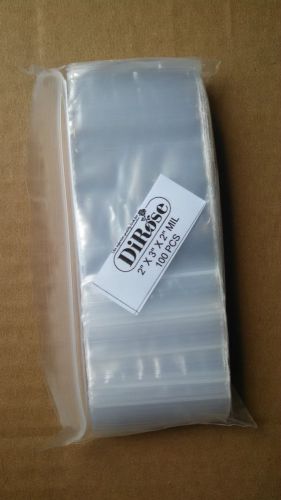 1000 2x3 Zip Lock Reclosable 2mil Clear Plastic Bags