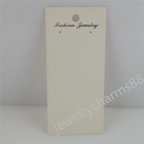 50PCS White Paper Dangle Earring Hook Clasp Packaging Display Hanging Card