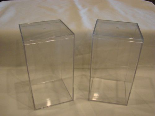 2 ACRYLIC DISPLAY CASES  BEANIE BABY-DOLL-ACTION FIGURE SIZE:7 1/4 X 4 X 4  NEW!