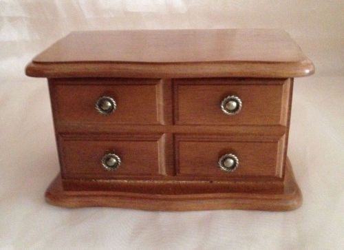 Jewelry Case Organizer Case Made Of Wood In A dresser Shape Walnut color