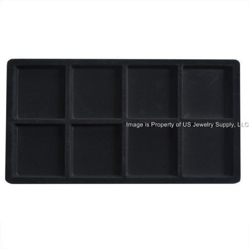 12 Black 8 Space Jewelry Display Liner Inserts, Fit Standard Size Trays &amp; Cases