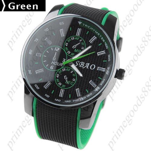 Unisex Round Case Style Quartz Wrist in Green Free Shipping