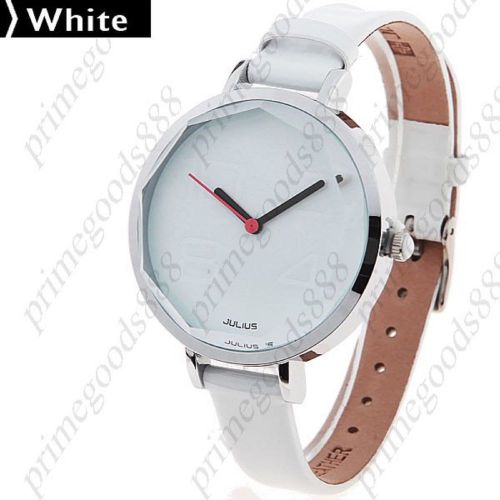 Leather Strap Quartz Wrist Free Shipping Wristwatch Women&#039;s in White