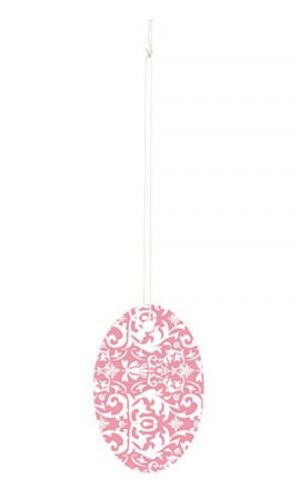100 big pink oval damask print paper price strung tags 3 1/2 ”h x 2 1/4 ”w for sale