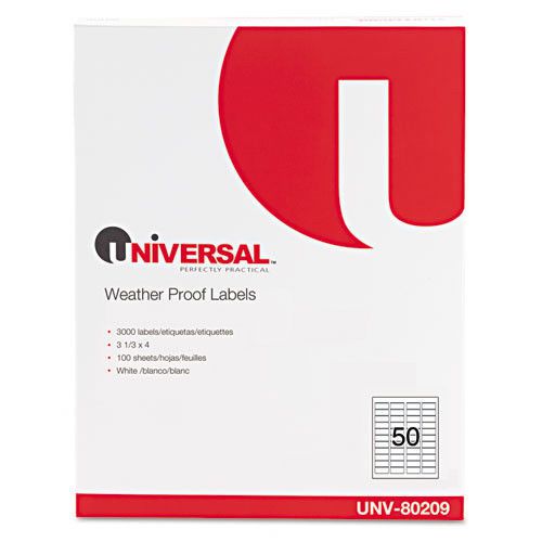 Universal Weatherproof Permanent Adhesive Label (300 Pack)
