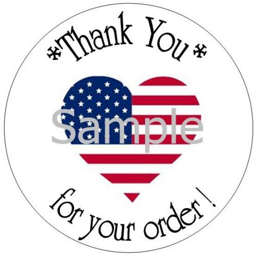 ALL AMERICAN HEART THANK YOU - 1&#034; STICKER / SEAL LABELS