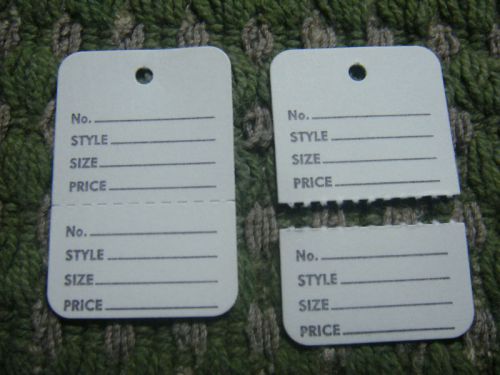 1K Box Clothing Price Tagging Tags Gun Hang Label White  Large 1 3/4&#034;x 2 7/8&#034;
