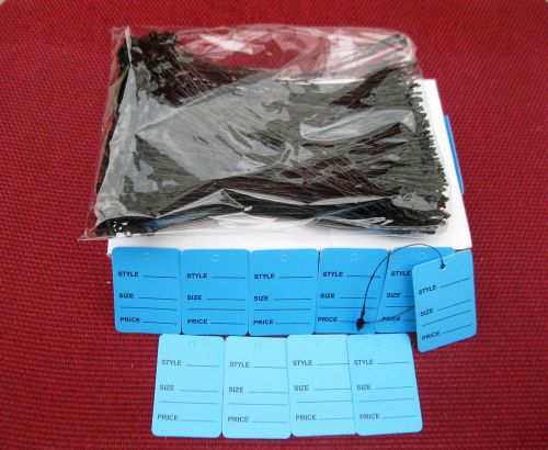 1000  Blue   Merchandise  lable  Price Tags + 1000  5&#034;   Black Loop Locks