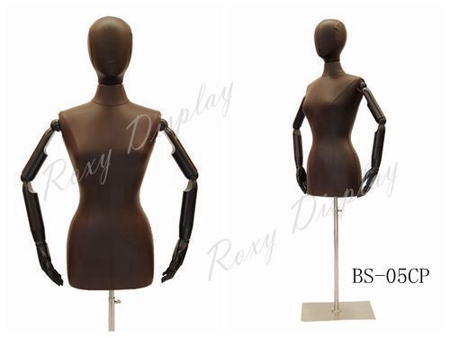Female PU Body Form with moveable Arms and Head #JF-F6/8PU-BN-ARM+BS-05CP
