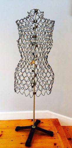 Steam Punk Dress Form Interior Decor Vintage My Double Wire Mesh MANNEQUIN Stand