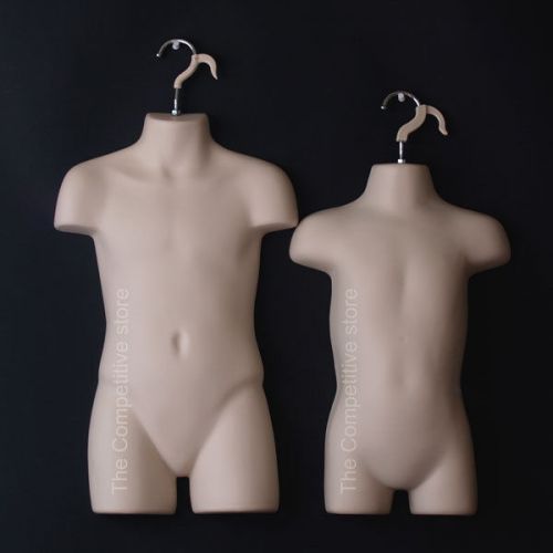 Toddler &amp; Child Flesh Mannequin Forms Set For Boys &amp; Girls Clothes 18mo-7 Sizes