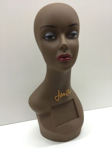 Mannequin head display wig holder plastic pvc 18&#034; tall janet #12 for sale