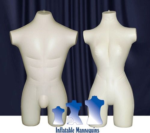 His &amp; Her Special - Inflatable Mannequin - 3/4 Forms, Ivory