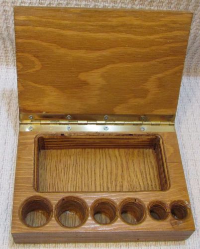 Primitive handcrafted laminated wood 6&#034; x 8&#034; unusual cash change box FREE S/H