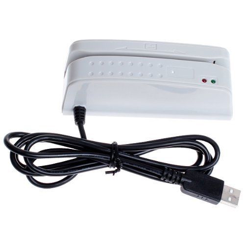 Handy USB Magnetic Stripe Card Reader Swipe Swiper White HX-1000 ISO ANSI &amp; AAMV