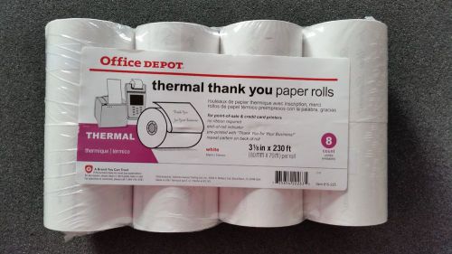 EIGHT Thermal &#034;Thank You&#034; Paper Rolls 3 1/8 &#034; for POS and Credit Card Printers