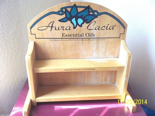 Aura Cacia Essential Oils Wood  Display Case Free Standing 15&#034; X 15&#034; 2 Shelves