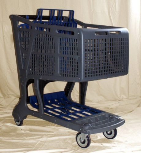 Gray/blue large plastic grocery shopping carts for sale