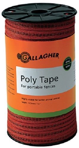 Gallagher 1/16&#034; x 656&#039;,Orange, Polytape