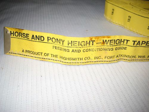 Vintage Horse and Pony Height-Weight Tape- Up to 20 Hands-Highsmith Co Wisconsin