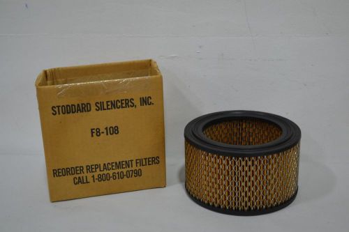 New stoddard silencers f8-108 4-3/4in id 6-7/8in od air filter element d307933 for sale