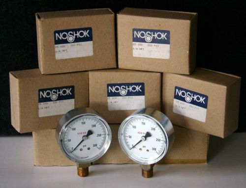 NOSHOK Replacement pressure gauge 0-300 PSI NEW IN BOX Lot of (2) Gauges