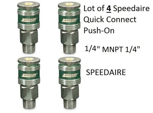 4 new speedaire air coupler quick connect aluminum 1/4&#034; mnpt 1/4&#034; iso 6150 green for sale