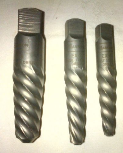New hanson ex-8, ex-7, ex-6 bolt extractors screw spiral - 3 pieces for sale