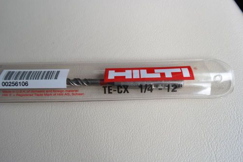 New hilti rotary hammer drill bit te-cx sds plus + 1/4&#034; x 12&#034; 256106 for sale