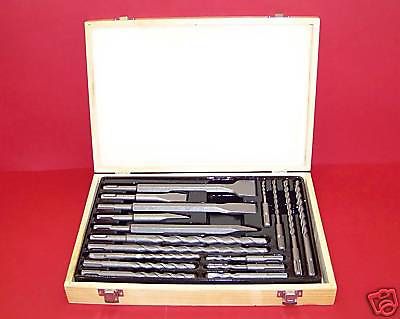 17 pc drill bits &amp; chisel sds plus rotary hammer bits for sale