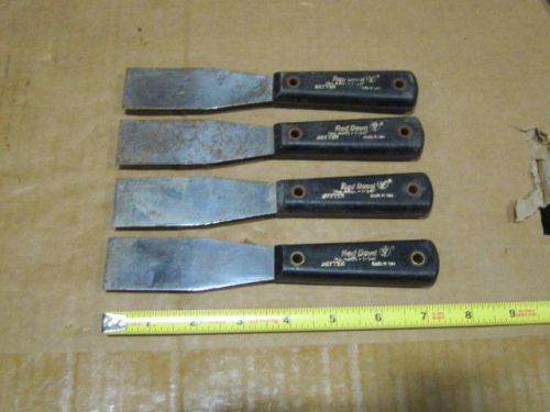 4 RED DEVIL 4301 PUTTY KNIVES 1-1/4&#034; ~USED~