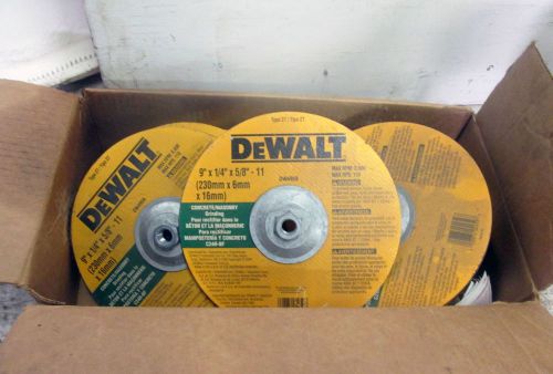 10 Dewalt Concrete Masonry Grinding Wheels Discs - 9&#039;&#039; x 1/4&#039;&#039; x 5/8&#039;&#039; - Type 27