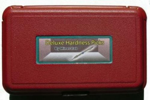 New deluxe mohs hardness pick set for mineral identification  plastic field case for sale