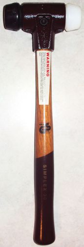 Halder simplex mallet 3028 030 rubber &amp; nylon 30mm hammer wooden handle new for sale