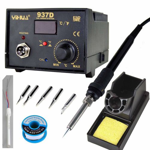 Soldering iron 6 iron tip digital station smd led celsius/fahrenheit temperature for sale
