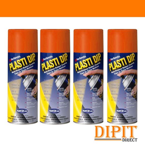 Performix Plasti Dip Koi Orange 4 Pack Rubber Coating Spray 11oz Aerosol Cans
