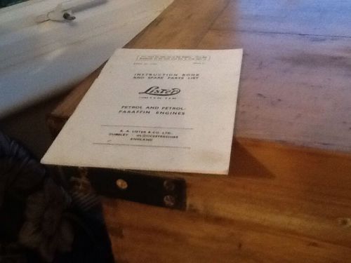 Lister.Instruction Bok and Spare Parts Lists.Petrol and Parriffin Engines.  1979