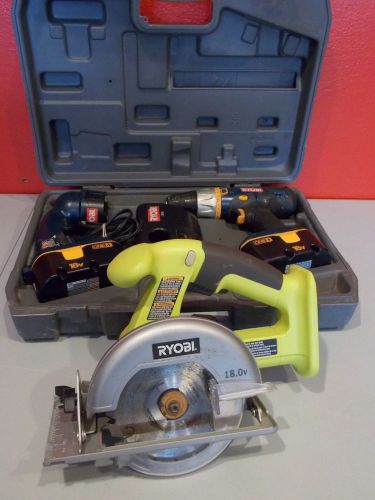 Ryobi 18.0 v bundled lot of cordless power tools p201 - p700 - p501g  j510 for sale
