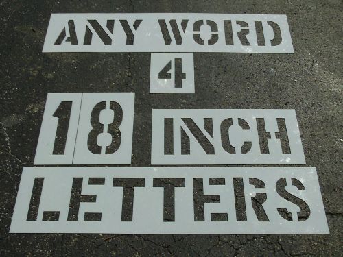 WORD 4, 18&#034; Letters 1/8&#034; LDPE EXIT STOP ONLY LEFT TURN ZONE Parking Lot Stencils